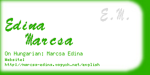 edina marcsa business card